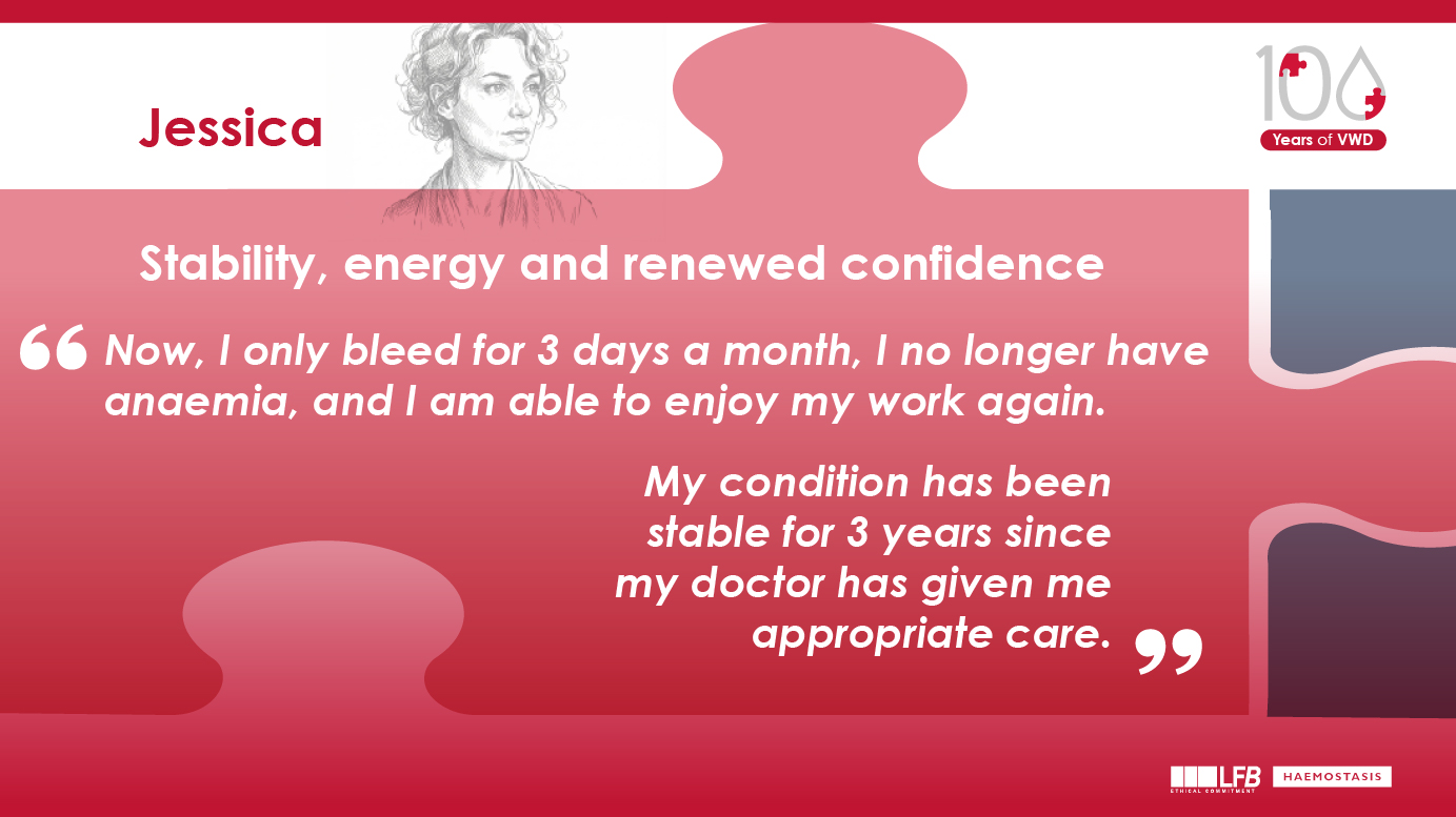 Stability, energy and renewed confidence: Now, I only bleed for 3 days a month, I no longer have anaemia, and I am able to enjoy my work again. My condition has been stable for 3 years since my doctor has given me appropriate care.