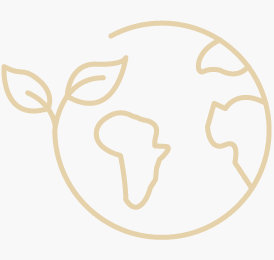 Pictogramme d'un globe terrestre stylisé avec une jeune pousse