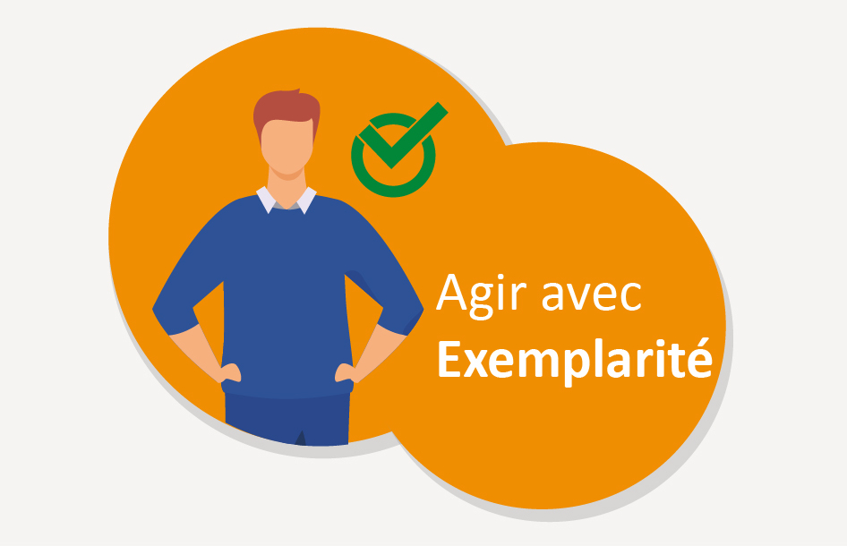 Illustration représentant la valeur « Agir avec exemplarité ».