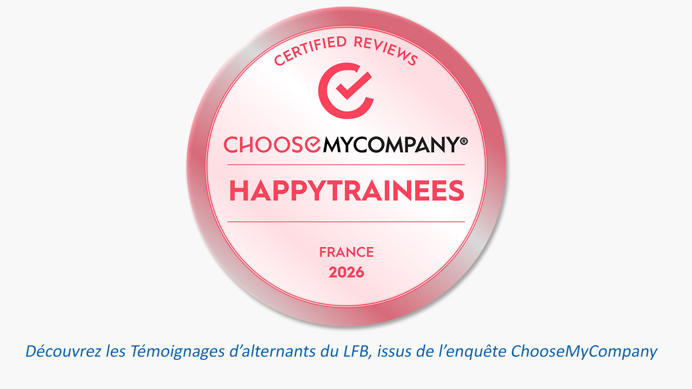 Badge Certified Reviews ChooseMyCompany, label HappyTrainees France 2026.